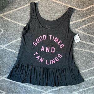 Zoe + Liv NWT Grey Good Times and Tan Line Tank